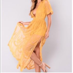 Lace romper maxi dres